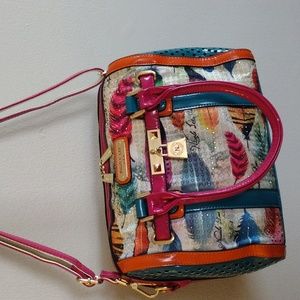 🌿🌺 Nicole Lee USA feather print Satchel 🌺🌿